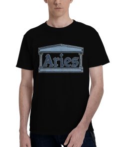 Aries denim patchwork effect T-shirt