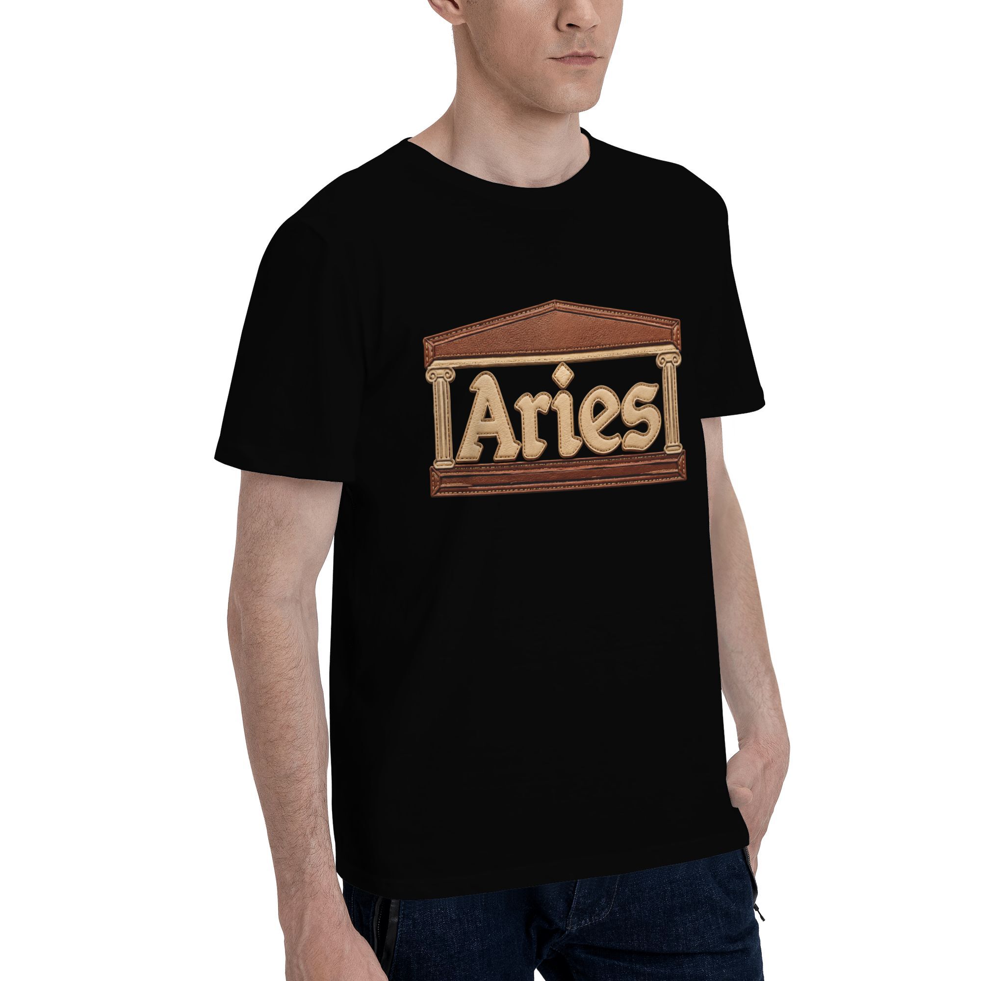 Aries leather patchwork effect T-shirt - Image 2