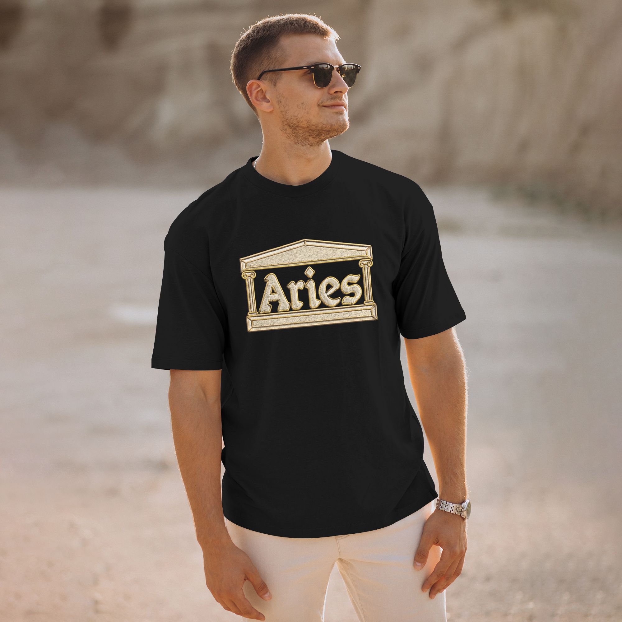 Aries stitching effect T-shirt - Image 7