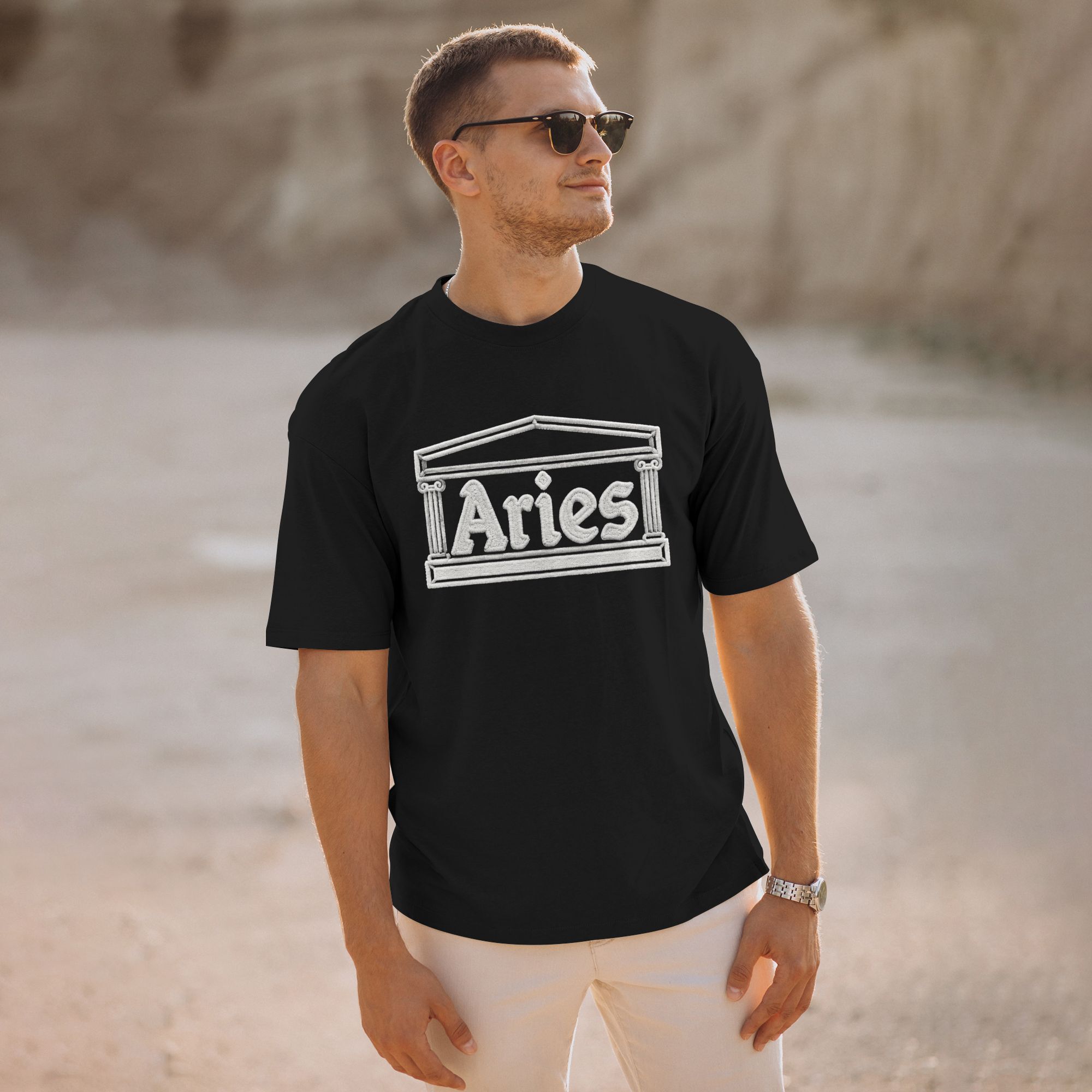 Aries chenille embroidery effect T-shirt - Image 7