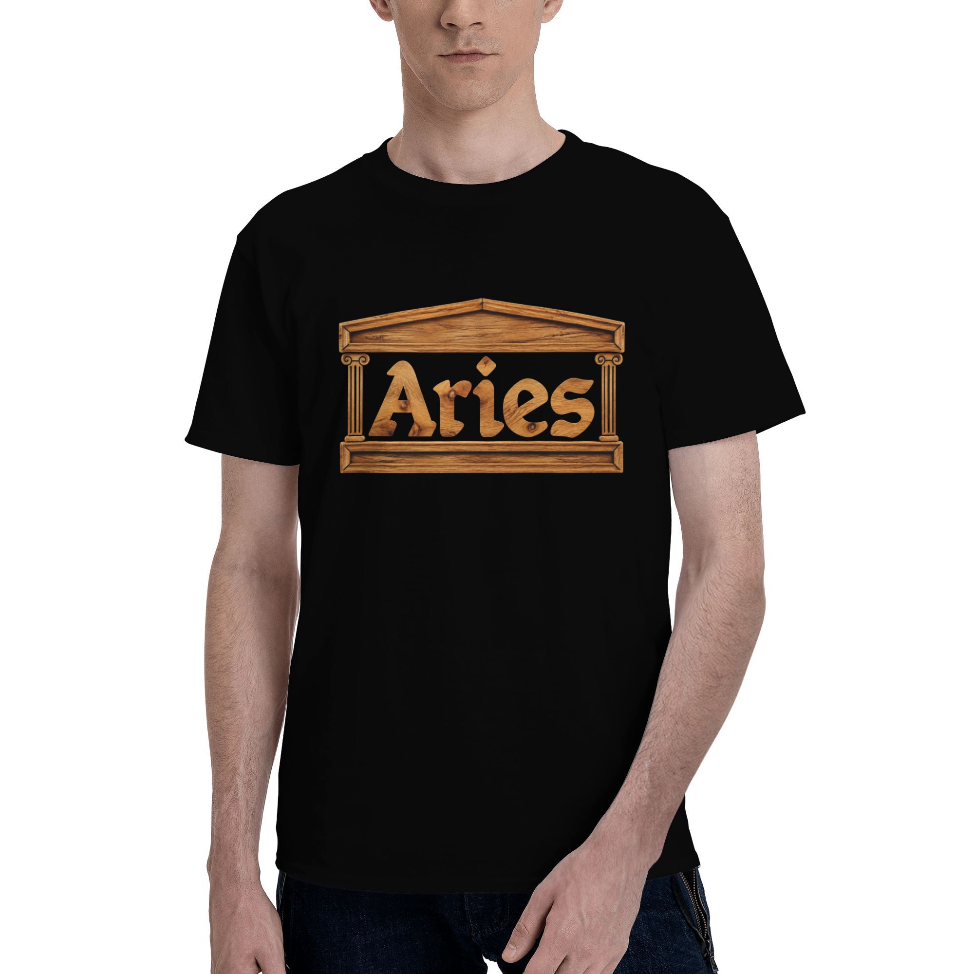 Aries wood grain effect T-shirt