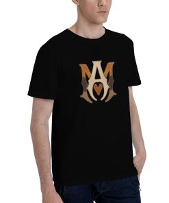Alternative view of Amiri leather patchwork effect T-shirt