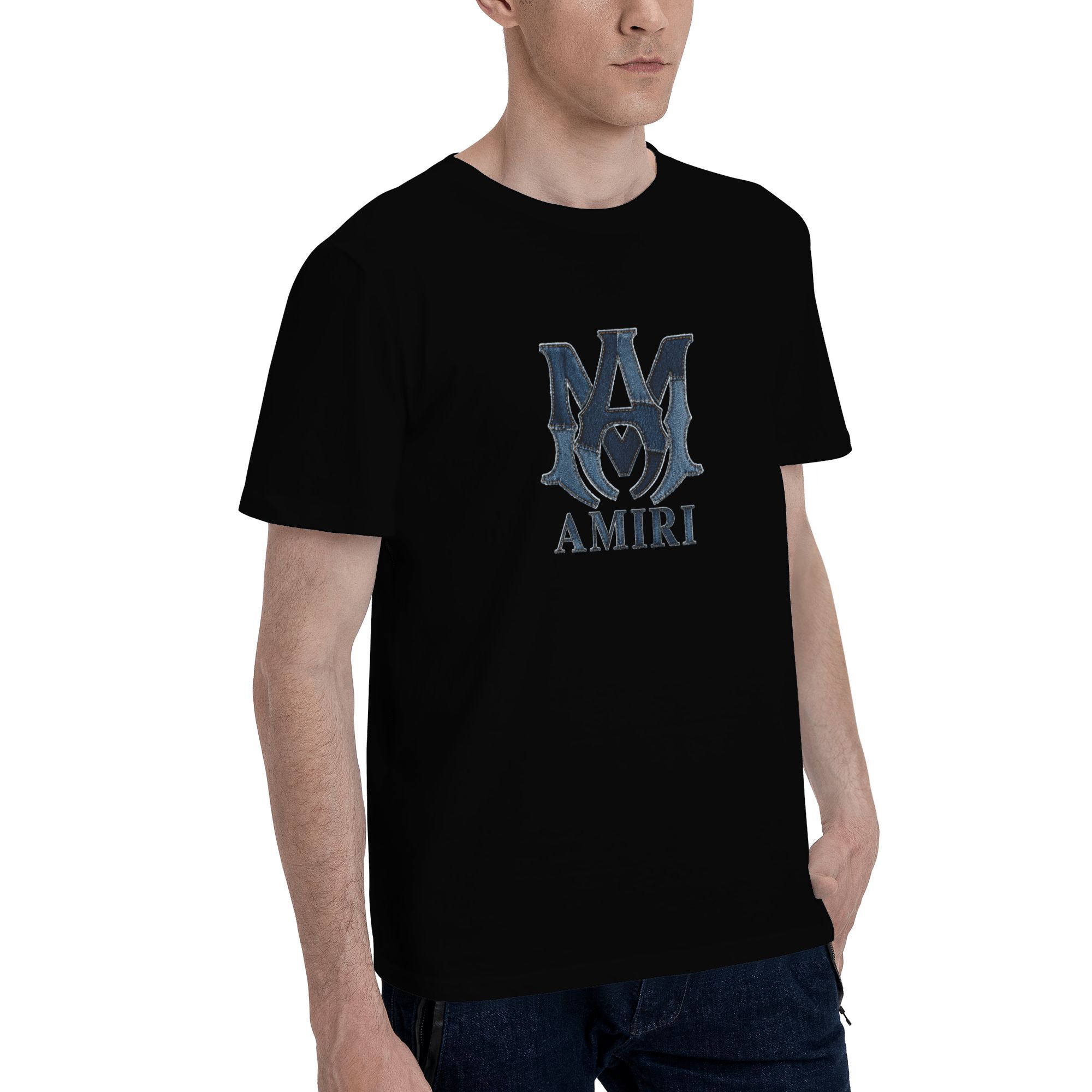 Amiri denim patchwork effect T-shirt - Image 2