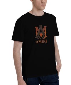 Alternative view of Amiri leather patchwork effect T-shirt