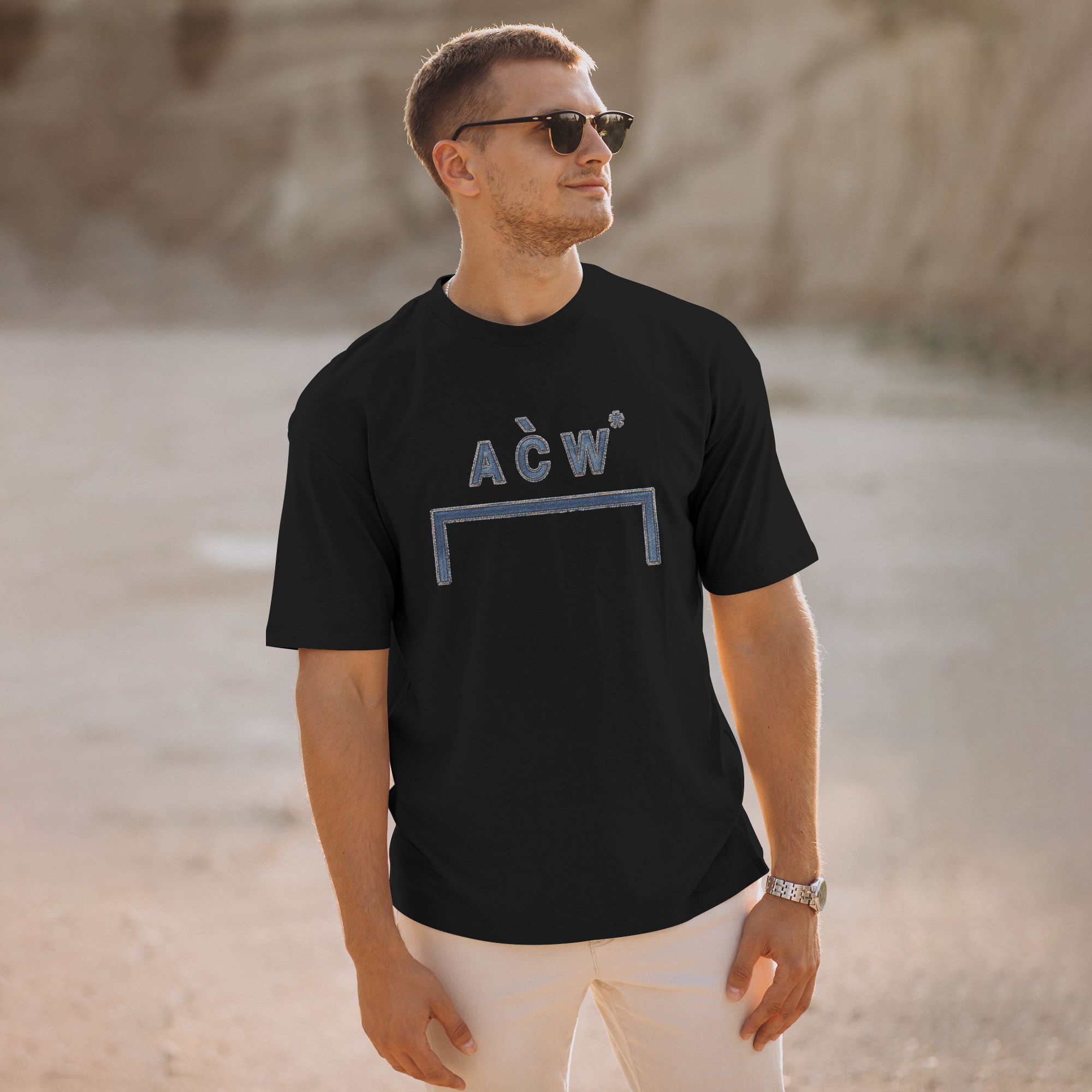 A COLD WALL denim patchwork effect T-shirt - Image 7